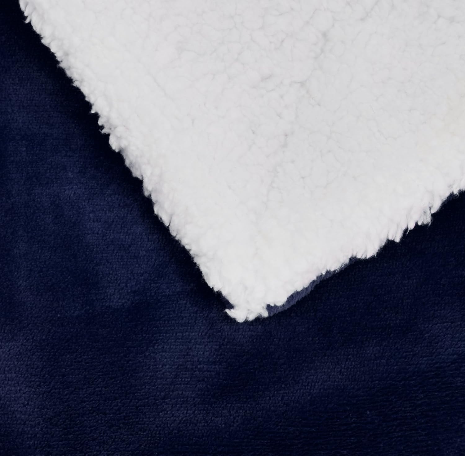 Basics Soft Micromink Sherpa Blanket - Throw, Navy Blue: Home & Kitchen