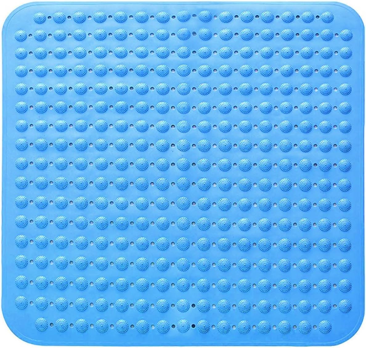 Shower mat, shower mat non-slip, massage shower mat non-slip,anti-slip mat with suction cups, for saunas, shower rooms, machine washable, square, Ocean Blue, 48 x 48 cm