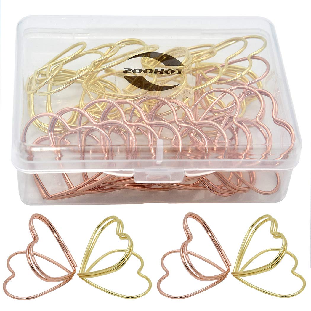 Place Card Holders, 20 Pack Heart Shape Table Card Holders Stands for Weddings, Dinner Parties, Buffets, Table Numbers (Rose Gold and Gold)