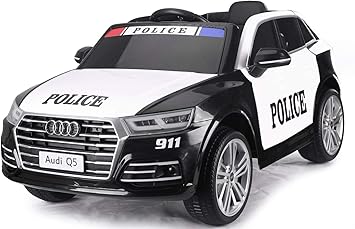 Riricar Voiture Electrique Enfant Q5 Police 1 Place Avec Telecommande 2 4 Ghz Moteur 2 X 40 W Noir Batterie 12v 7ah 3 A 8 Ans Amazon Fr Jeux Et Jouets