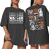 BANGELY Cow Skull Women Oversized Shirt Country Music T-Shirt Vintage Western Graphic Tee 80 90s Music Lover Short Sleeve Top