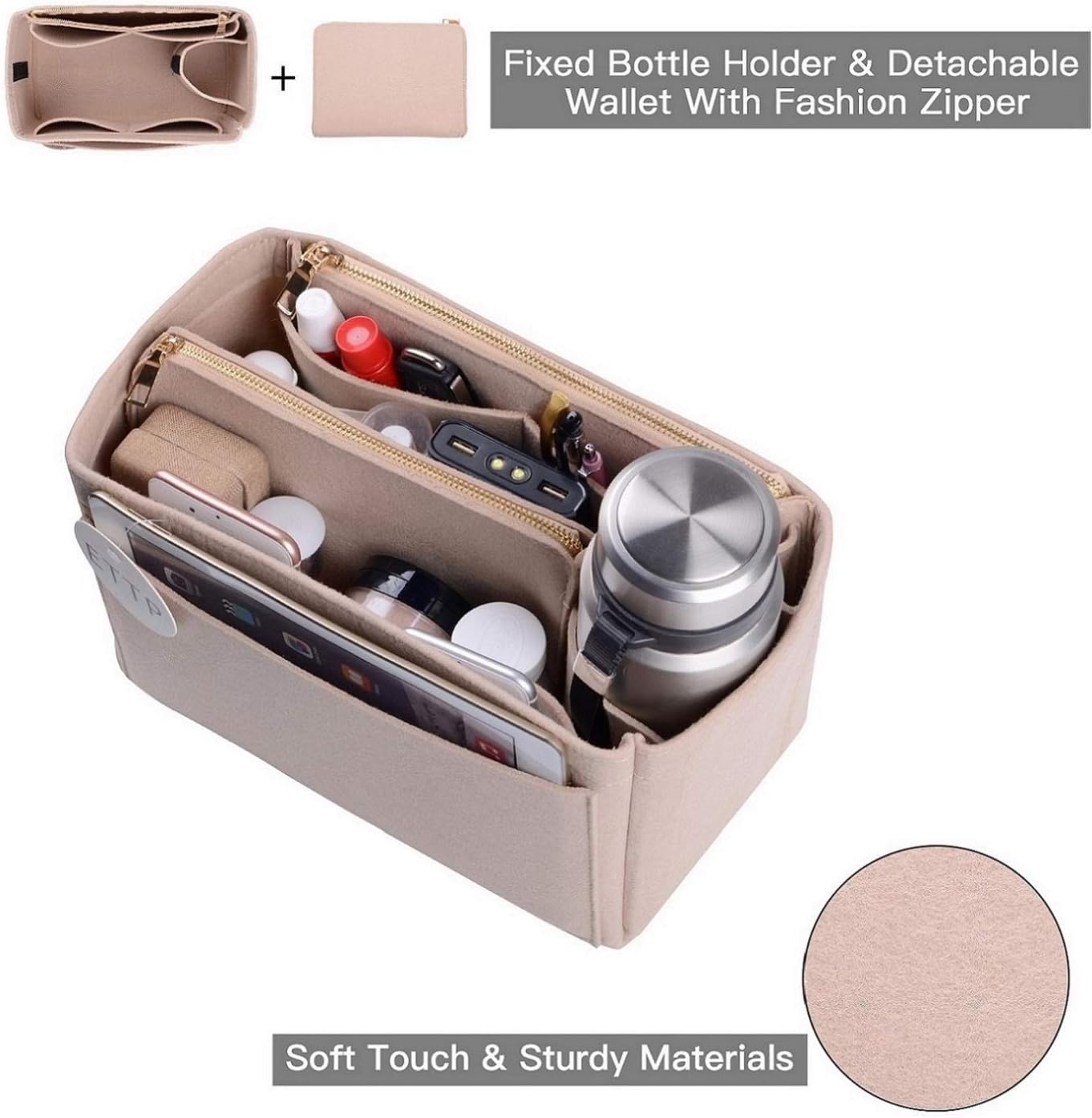 Purse Organizer, Felt Bag Organizer Insert Purse Organizer For LV Speedy, Neverfull, Tote, Handbag,Shaper 3 Sizes