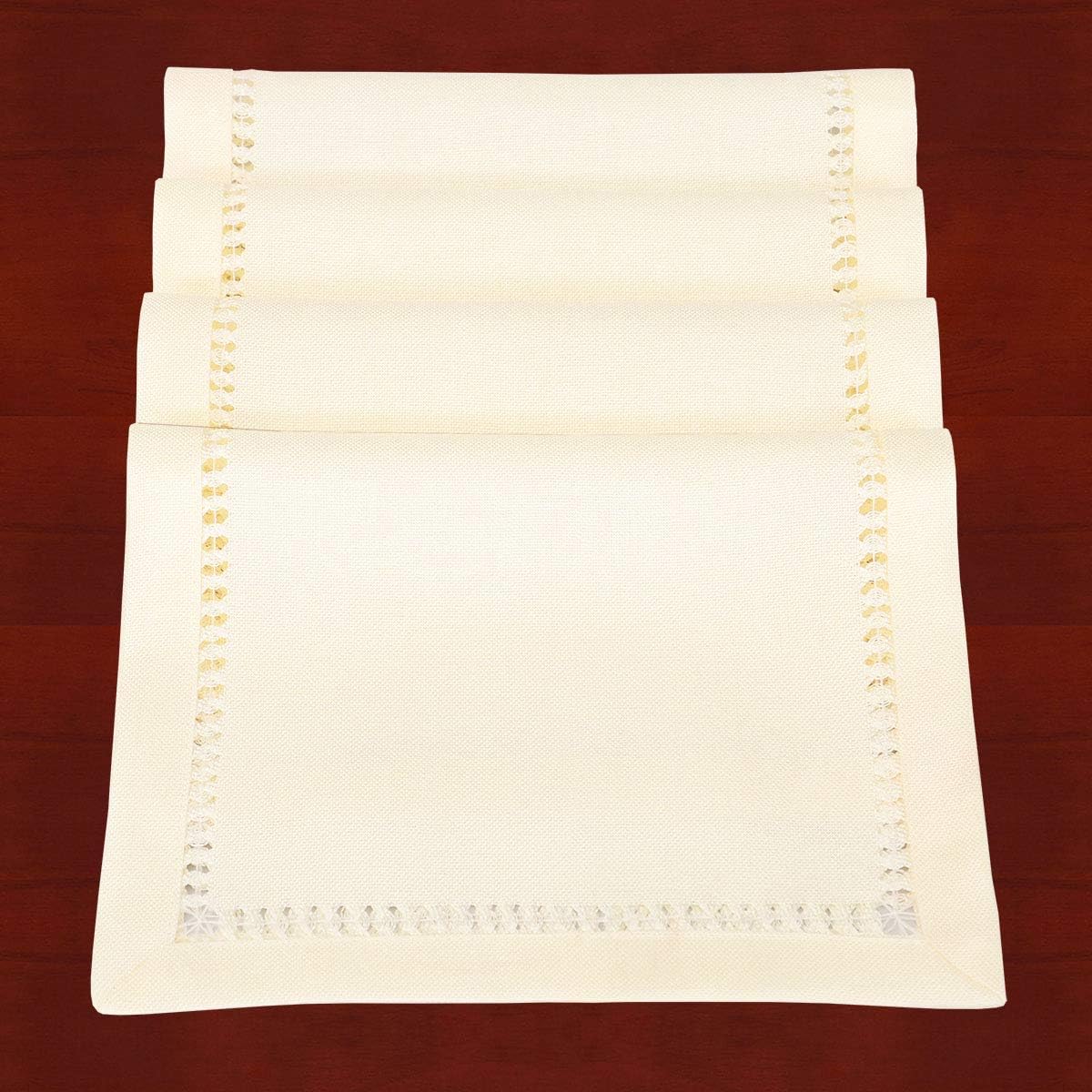 Grelucgo Handcrafted Solid Color Dining Table Runner, Dresser Scarf, Double-Hemstitched (Sage Green, 14 x 72): Home & Kitchen