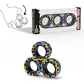 Magnetic Rings Fidget Toy Set, Idea ADHD Fidget Toys, Adult Fidget Magnets Spinner Rings for Anxiety Relief Therapy, Fidget Pack Great Gift for Adults Teens Kids Easter Basket Stuffers (3PCS)