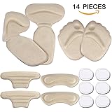 High Heel Pads (14 pcs) - Gel Heel Grips, Self Adhesive Heel Inserts, Blister Prevention Cushion