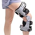 FocuBoody Unloader Hinged Knee Brace for Arthritis Pain and Support, Joint Pain | One Size Knee Brace with side stabilizers for Man Woman,Adjustable knee hinged brace (Grey, Right)