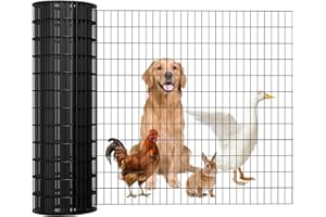 Yardbliss Welded Wire Fence 36inx50ft, 16GA, Mesh Size 2" x 3" Black Hardware Cloth, Chicken Wire Fence, PVC Coated Garden Border Fencing, Vinyl Coating Metal Wire Mesh for Yard, Dog Vegetable, Plant