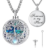 LOOVE Tree of Life Necklace Sterling Silver Crystal Abalone Shell Tree Pendant with Heart Family Tree Jewelry for Women Mother's Day Gifts