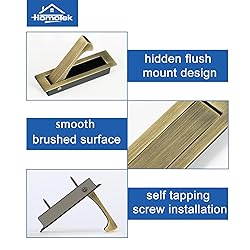 HOMOTEK Recessed Pocket Door Pull Handle, Edge