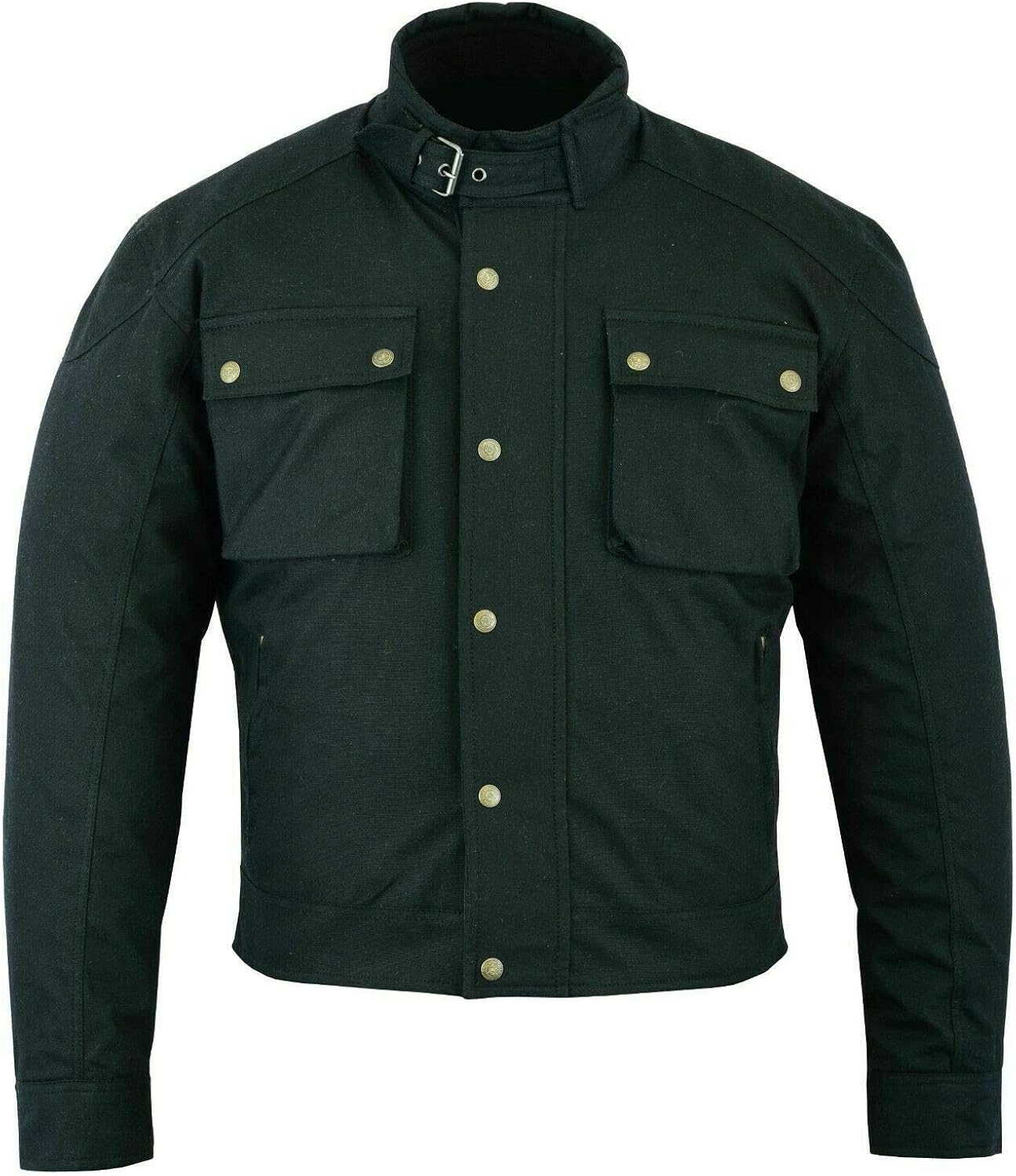 Men’s Bikers Cotton Waxed Jacket Motorcycle, Motorbike, Waterproof Lined Armoured Rain