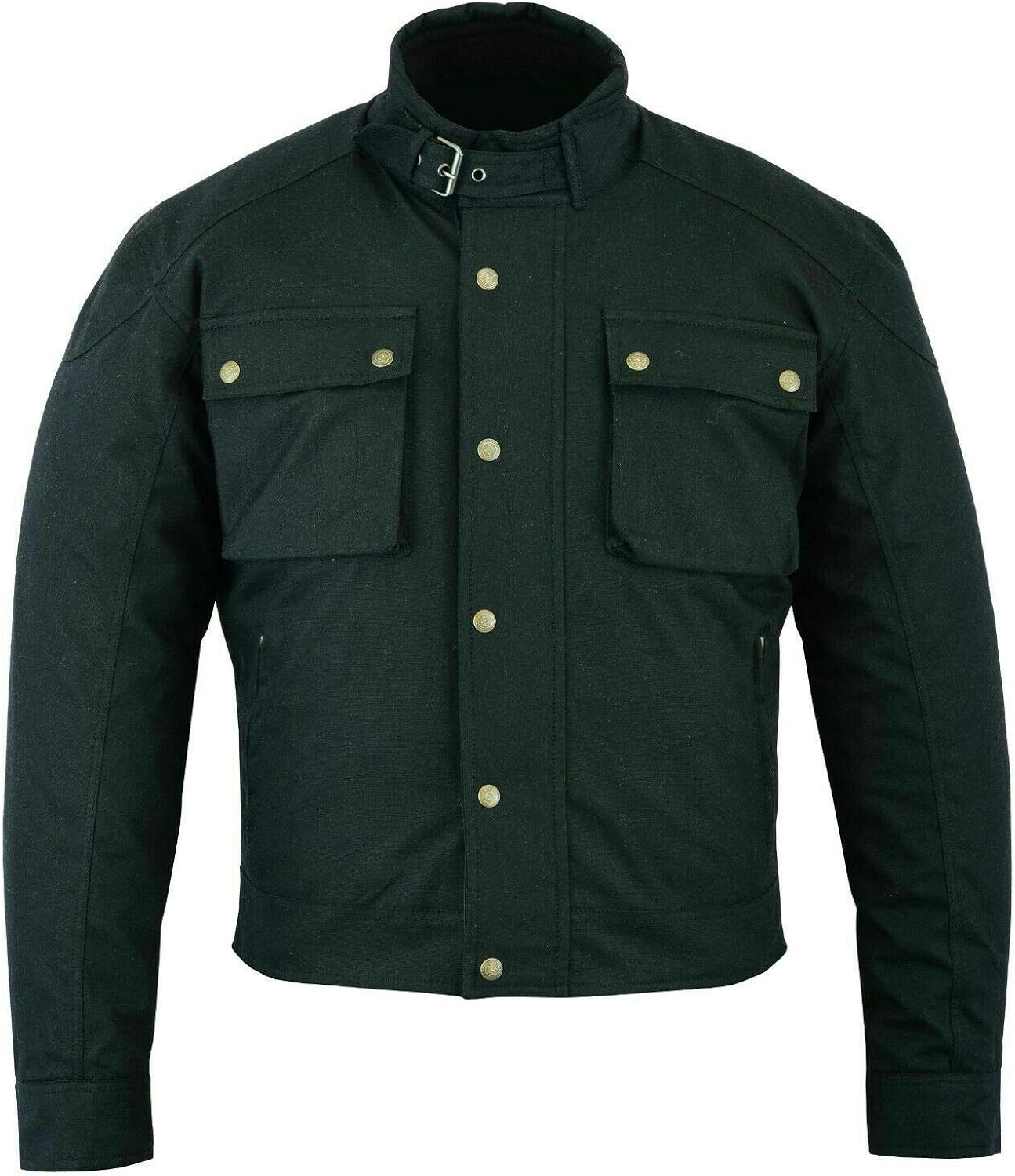 Gallanto Wax Cotton Motorcycle Biker Jacket - Waterproof, Armoured (Brown, Men's S-4XL)