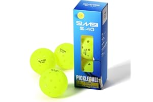 SIMSII S-40 Outdoor Pickleball Balls - 40 Holes, Approved by The USAPA - Durable PE Material, Seamless Construction, Tournament Grade, 3/12/40/100 Pack - Pickleballs