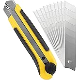 FeiLyKi 25mm Exacto knife Heavy Duty Knife Utility Knife Multi-Purpose Box Cutter Replacement Blades 1 inch,10 SK5 Snap Off B