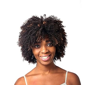 Amazon Com 13 7 35cm Synthetic Full Wig Medium Length Tight Curl