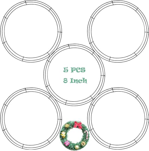 Amazon Com Nimjoy 5 Pack Green Wire Wreath Ring Metal Floral