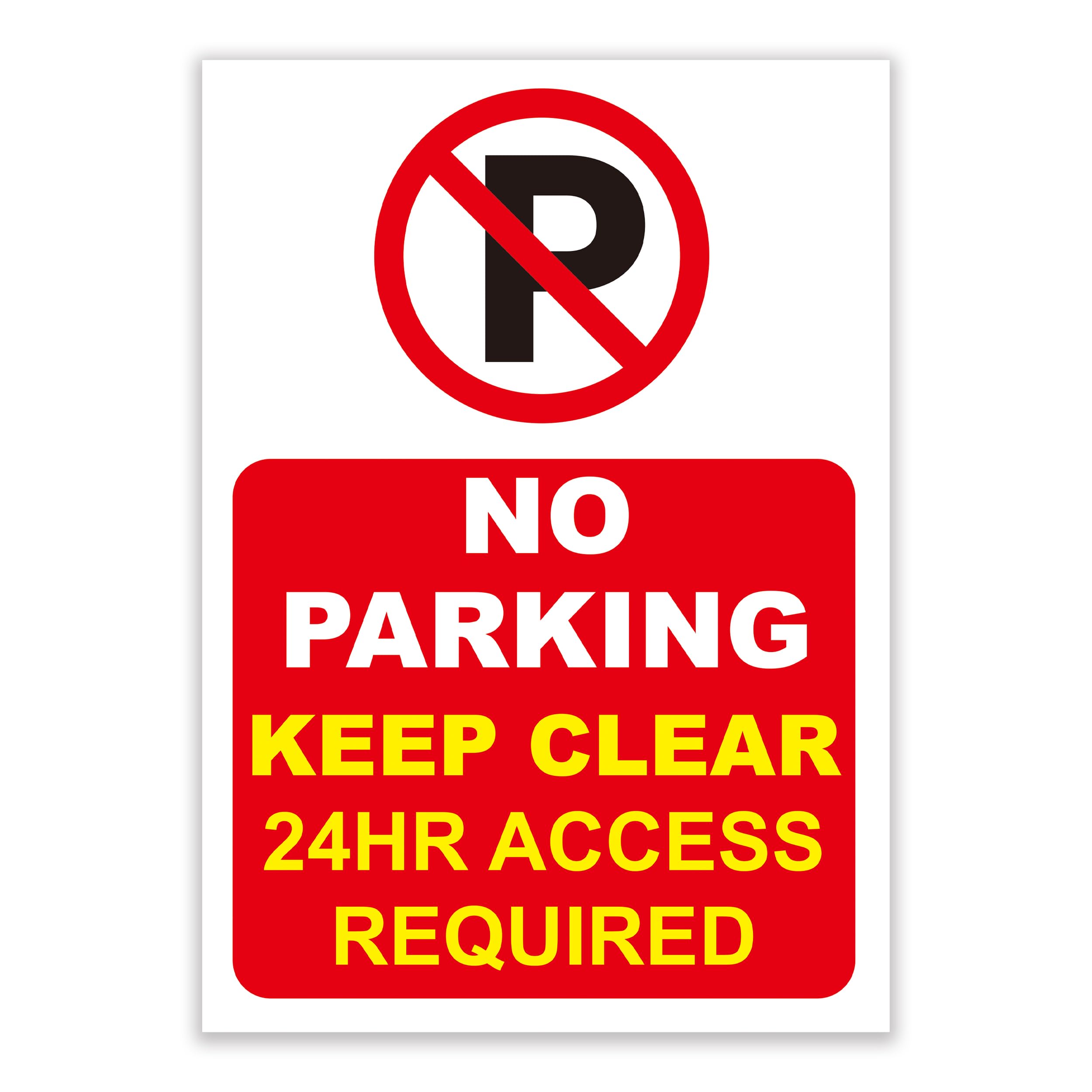 LP Lifestyle No Parking Sign – Keep Clear 24 Hour Access Required, Durable Weatherproof Outdoor Warning Sign for Driveway, Garage, or Business Premises No.002 (Red, A4 (210mm x 297mm) – No Holes)