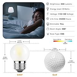 Dimmable 3W LED Bulb Equivalent 25 Watt Light