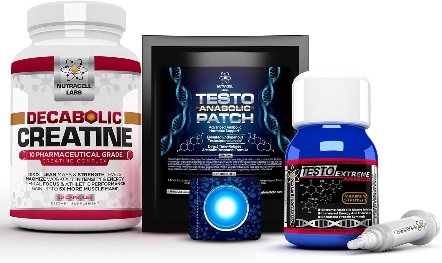 Anabolic Muscle Stack : Testo Extreme Anabolic & 10 Blend Decabolic Creatine & Testo Anabolic Patches