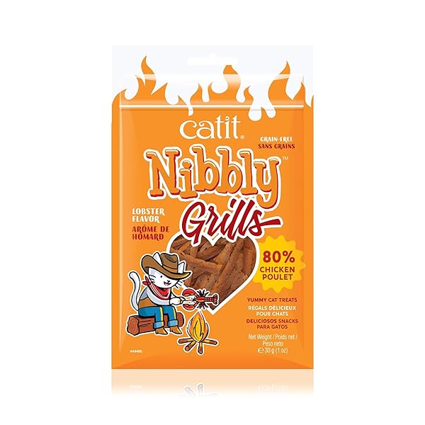 CATIT NIBBLY GRILLS CAT TREATS, CHICKEN & LOBSTER...