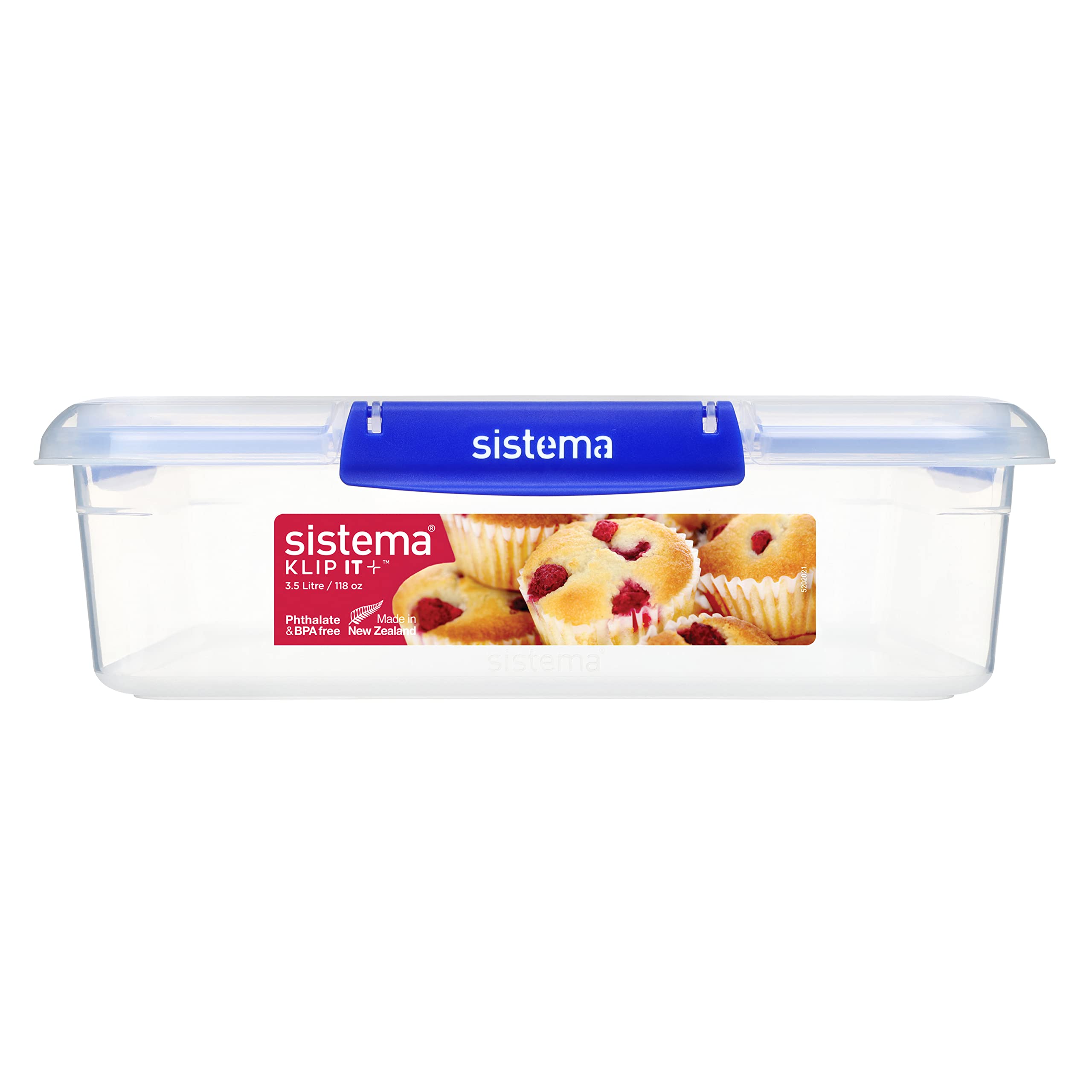 Sistema 888518 Klip It Plus Square Container, Polypropylene, 3.5 Lt