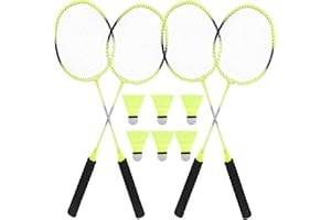 GREEILY Badminton Racket Set,2 Sports Badminton Rackets Include a Pair of Rackets a Backpack Two Plastic Badminton Balls and a Portable Badminton Belt.
