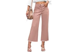 KICZOY Denim Women Cropped Trousers Jeans Pants Leg Jeans High Rise Pants Stretchy with Pockets