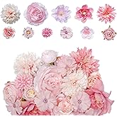 Haakong 27 Pcs Faux Flowers Small Silk Artificial Flower for DIY Multicolor Flowers Craft Supplies for Wedding Party Graduation Home Decor (27, Pink)