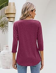 Sherosa 3/4 Sleeve Tunic Tops for Women Loose Fit