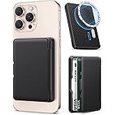 BXYJY for MagSafe Wallet, Magnetic Card Holder(4-5 Cards), RFID Protection, Built-in Mirror, Men Women Phone Wallet for iPhone 16/15/14/13/12 Series or Magnetic Case, Not for iPhone 13/12 Mini, Black