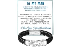 Coolvy To My Man Bracelet for Boyfriend Husband Mens Leather Bracelets Valentine Birthday Christmas Gifts for Men