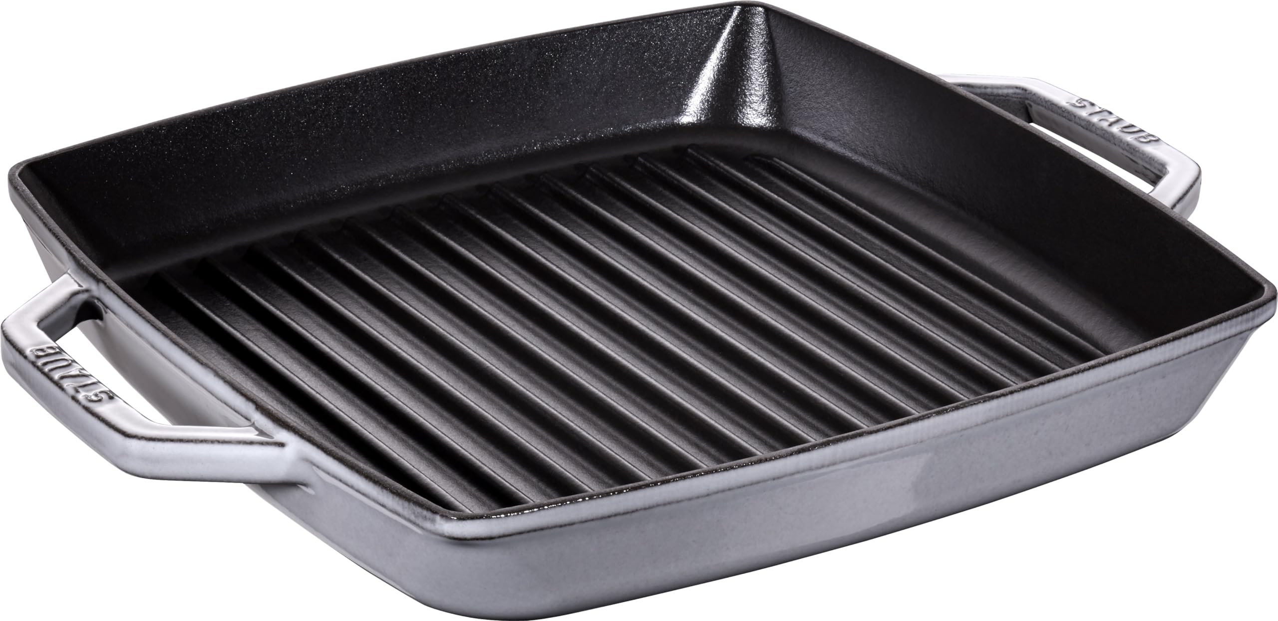 STAUB 1004886 Cast Iron Double Handle Grill Pan 28 x 28 cm Graphite Grey