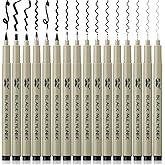 Mr. Pen- Drawing Pens for Artists, 16 Pack, Black Multiliner, Artist pens, Micro Pens for Drawing, Ink Pens for Drawing, Sket