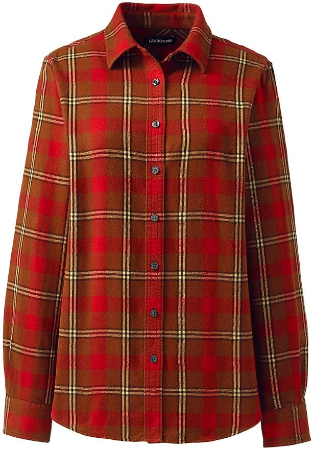 lands end women's plaid flannel shirt