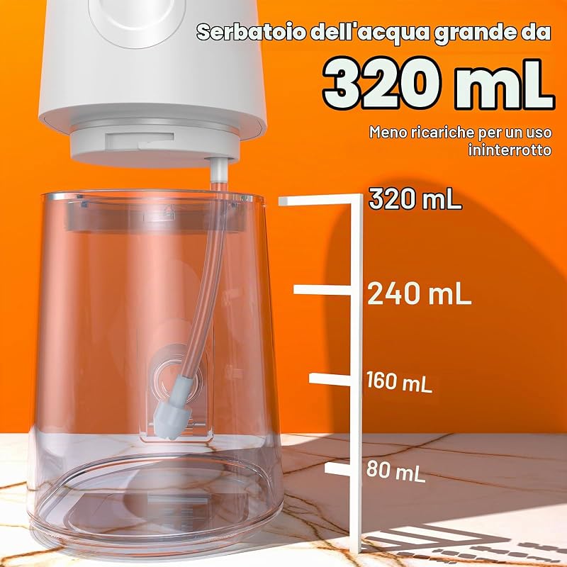 Idropulsore Dentale Portatile Irrigatore Orale Pulizia Denti con 4 Modalità