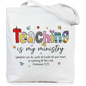 Chicimln Teacher Appreciation Gifts Tote Bag, Kindergarten Preschool Teacher Gifts Canvas Tote Bags