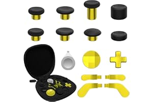 CHARM FOCUS 16 in 1 Metal Thumbsticks for Xbox One Elite Series 2, Elite Series 2 Controller Accessory Kits with Metal Thumbsticks, D-Pads, Paddles, Adjustment Tool, Replacement Parts for Xbox One Elite 2