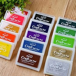 JZTang 6 Pcs Craft Ink Pad, Washable Ink Pads for