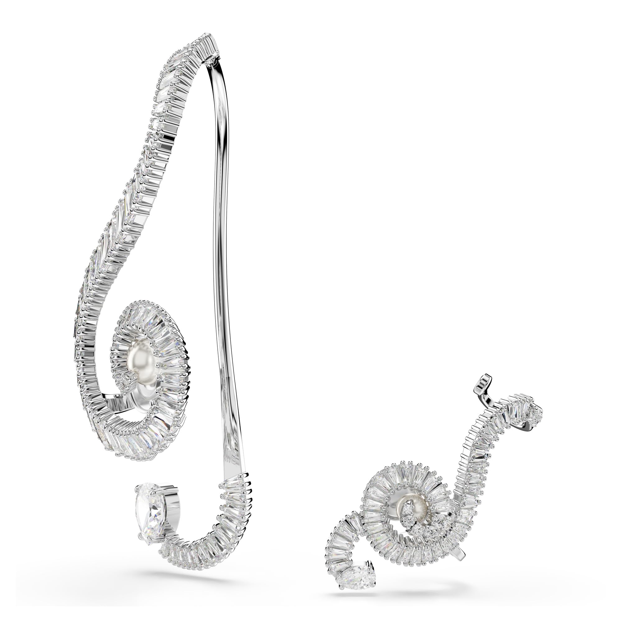 Ariana Grande SS25 Crystal Clip Earrings in Rhodium Finish - Part of the Ariana Grande x Swarovski Capsule Collection