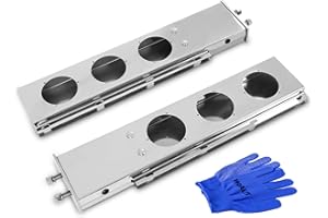 HQALTY Stainless Steel Mud Flap Hanger - 2 1/2" Bolt Spacing, with 4" Light Cutouts, Spring Loaded Mud Flap Rear Bar for Semi Trucks, Lights NOT Included, Pack of 1 Pair