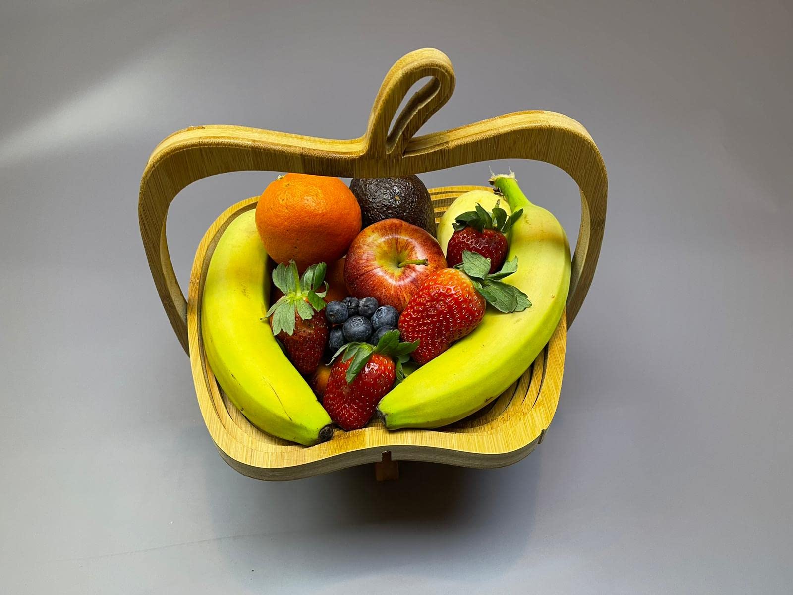 electromax Bamboo Fruit Basket, swan-Shaped, Round, cat-Shaped, Petal-Shaped, Apple-Shaped, Foldable Fruit Basket, Used for Fruit Snacks and Dried Fruit (Petal-Shaped)
