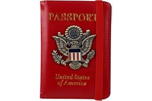 XMLINPER Passport Holder Cover Travel Wallet RFID Blocking Wallets Family Passport Organization Personalized Wallet Case for Men and Women Travel Must Haves (Red)