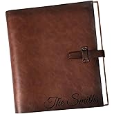 Personalized Genuine Leather Photo Album – Large Capacity, Refillable Memory Book for Weddings, Anniversaries, Travel, and Special Occasions