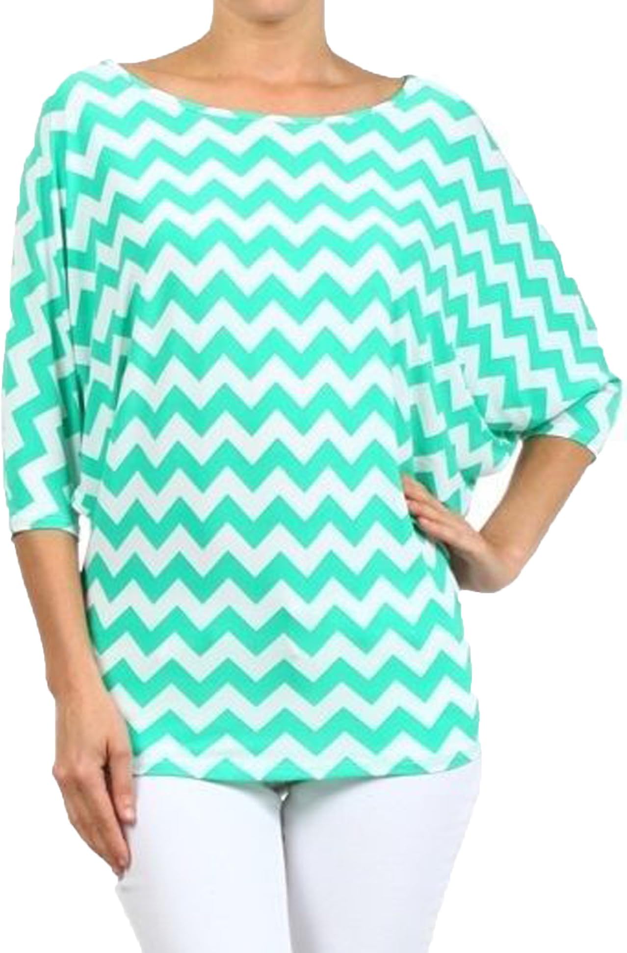 Superline Women's Chevron print Blouse Plus Size