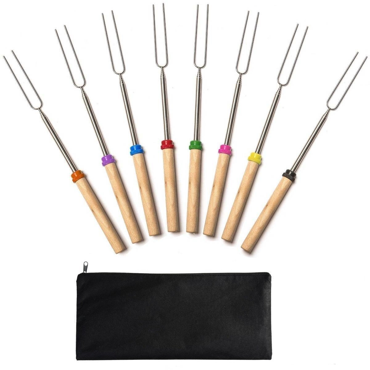 Jtshy 8 Pack Marshmallow Roasting Sticks 13.2 Inch Telescopic Forks