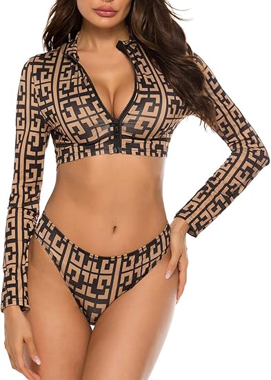 zip up swim top long sleeve