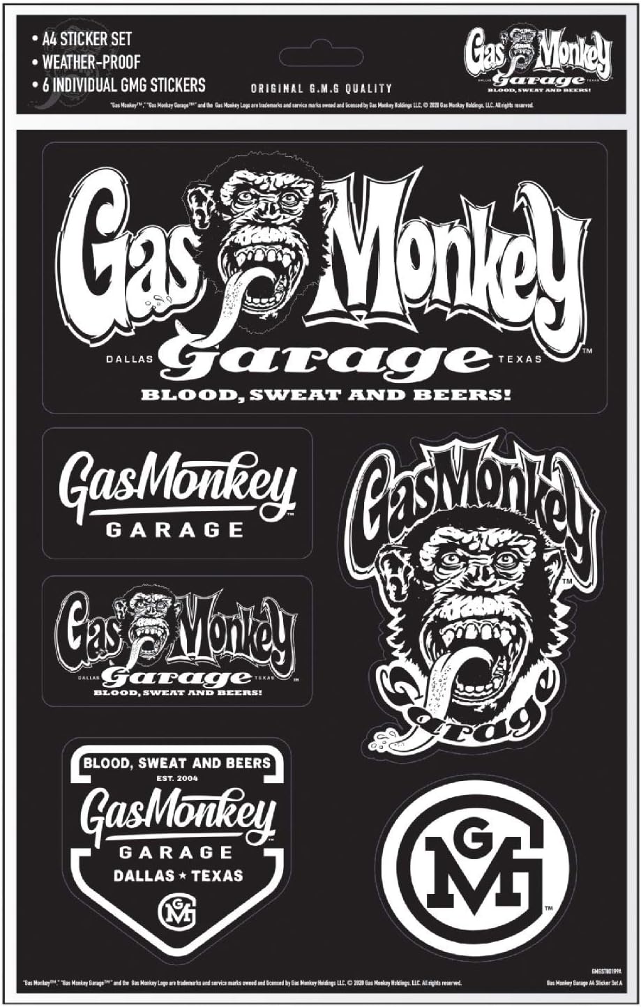 Gas Monkey Garage Sticker GMG A4 Sticker Set A Amazon.co.uk Toys & Games