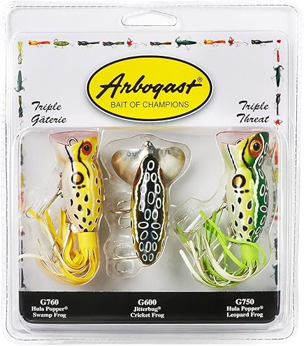 2 leurres de pêche Fred Arbogast Hula Popper vintage LIVRAISON