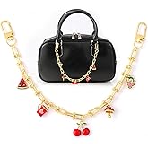 HeriNova 18K Gold Plated Heart Bag Charms with Zirconia Pendants