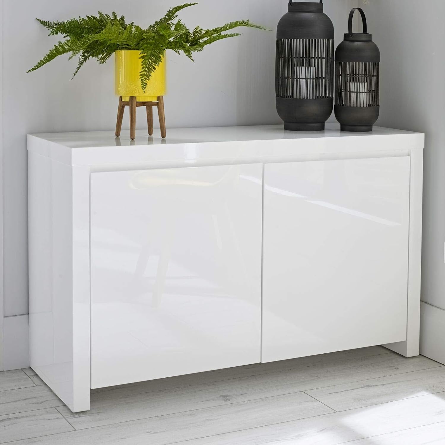 Furniture Octopus Alana Modern White High Gloss Sideboard Amazon.co.uk