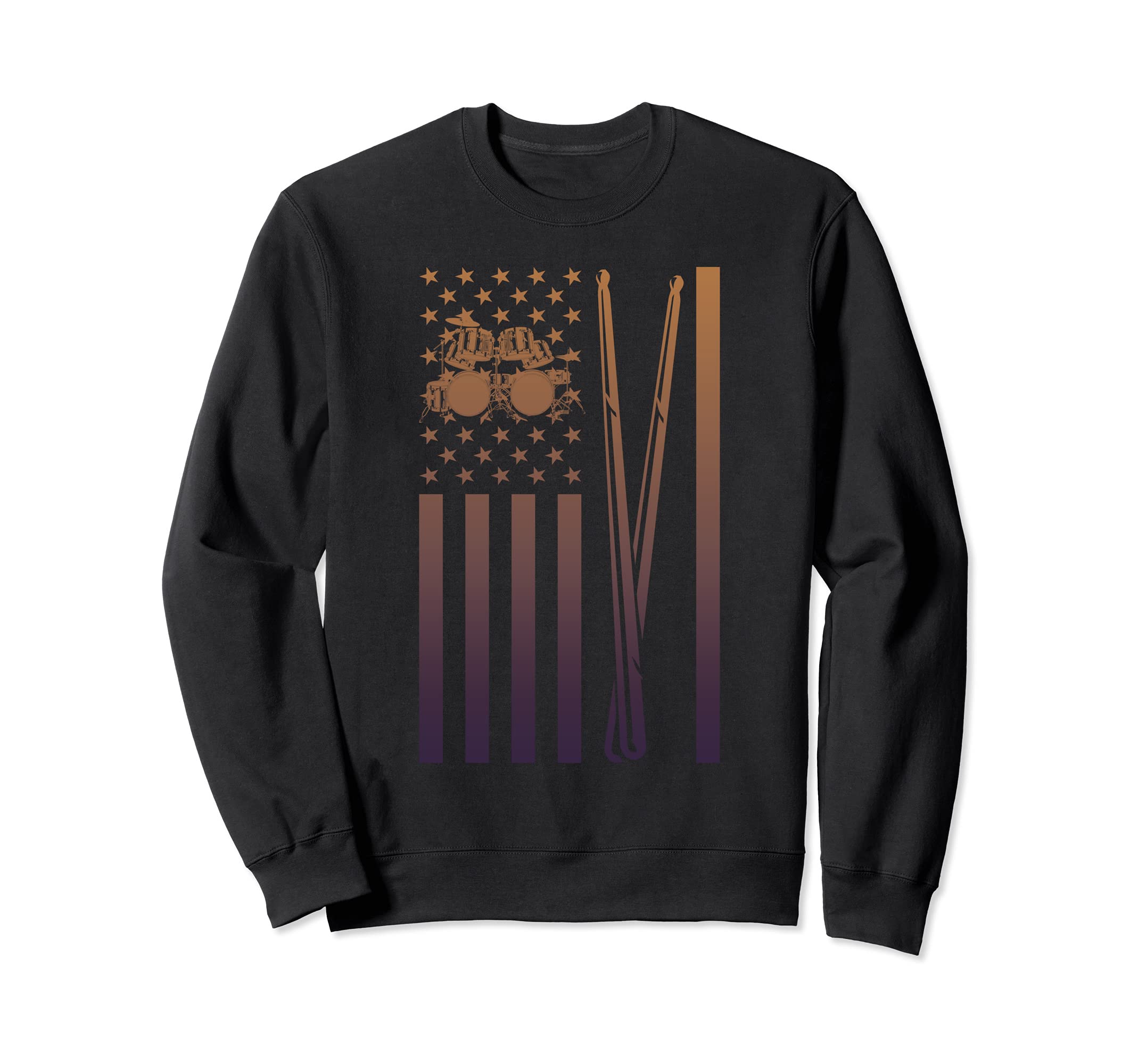 American Musician Drummer Pride Percussion USA Flag Drums Sweatshirt